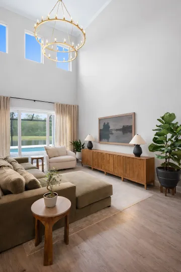 Beautifully designed modern living room showcasing turnkey interior design services