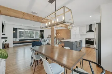 Modern residential interior with natural light and custom furnishings in New Hampshire home