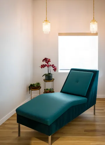 Interior designer reviewing fabric swatches and color samples for custom home design