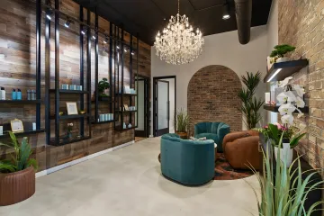 Modern commercial office workspace with strategic design elements