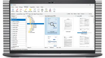 FileCenter document management software interface showing OCR and PDF tools