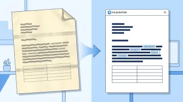 Scanned document transforming into searchable editable digital text