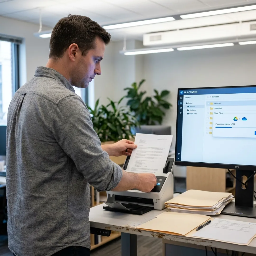 Professional scanning paper records into searchable digital folders