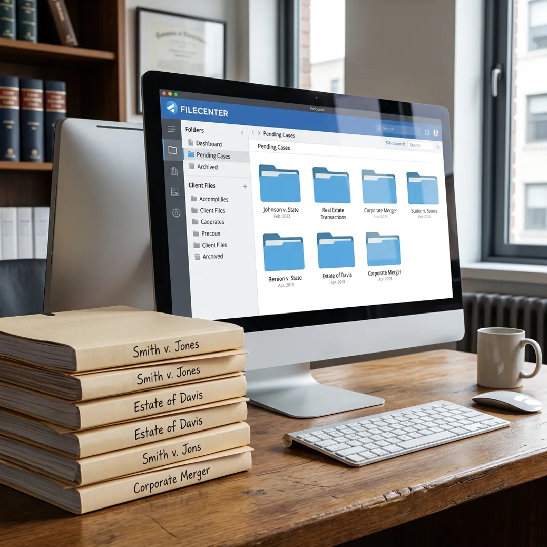 Legal documents being scanned into a digital filing system