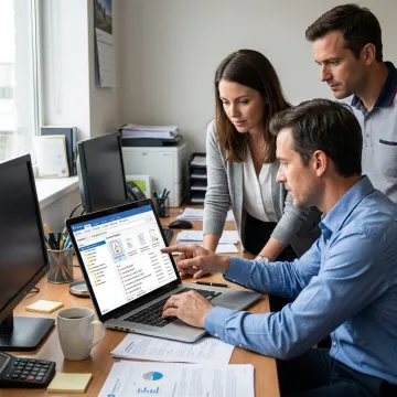 Team reviewing searchable compliance documents