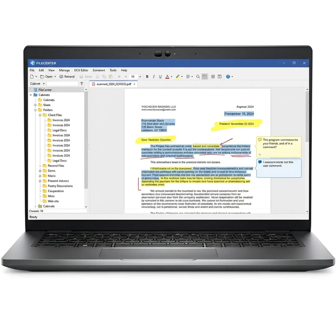 Scanned PDF being edited with OCR software