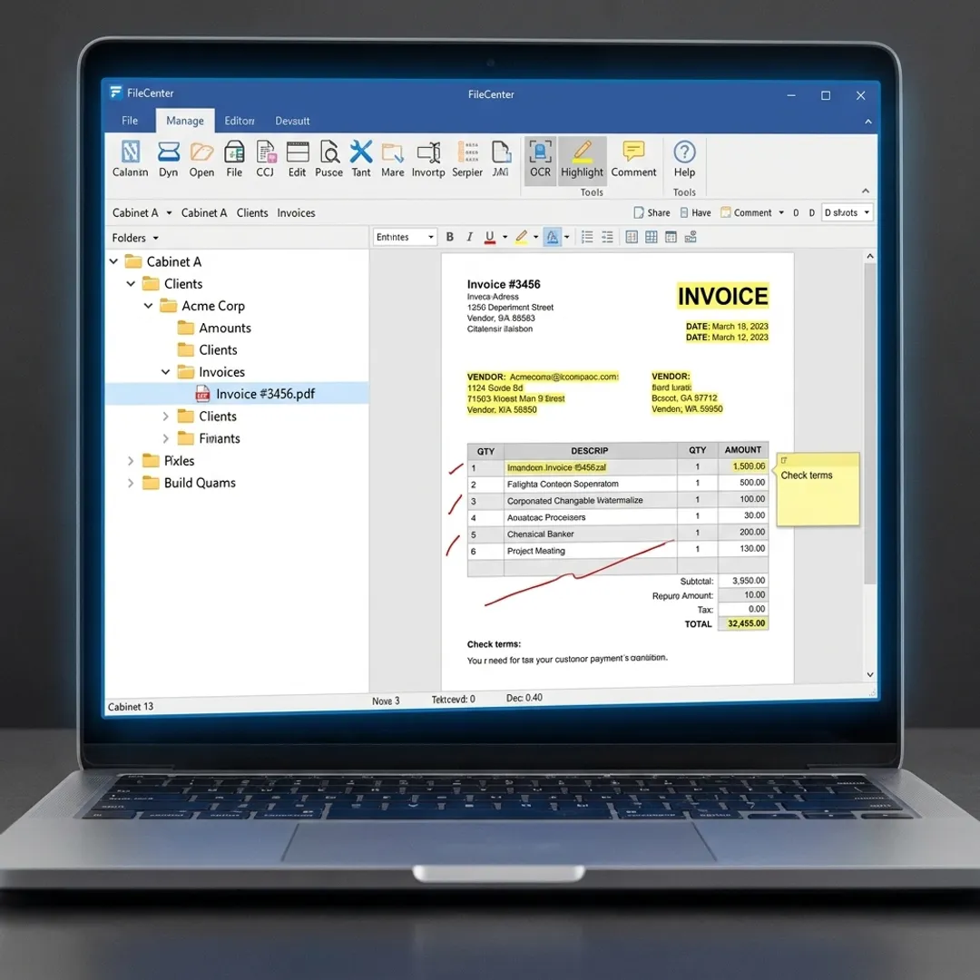 User editing a scanned PDF with OCR software