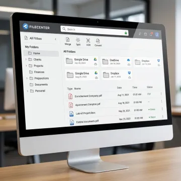 Cloud document cabinet interface