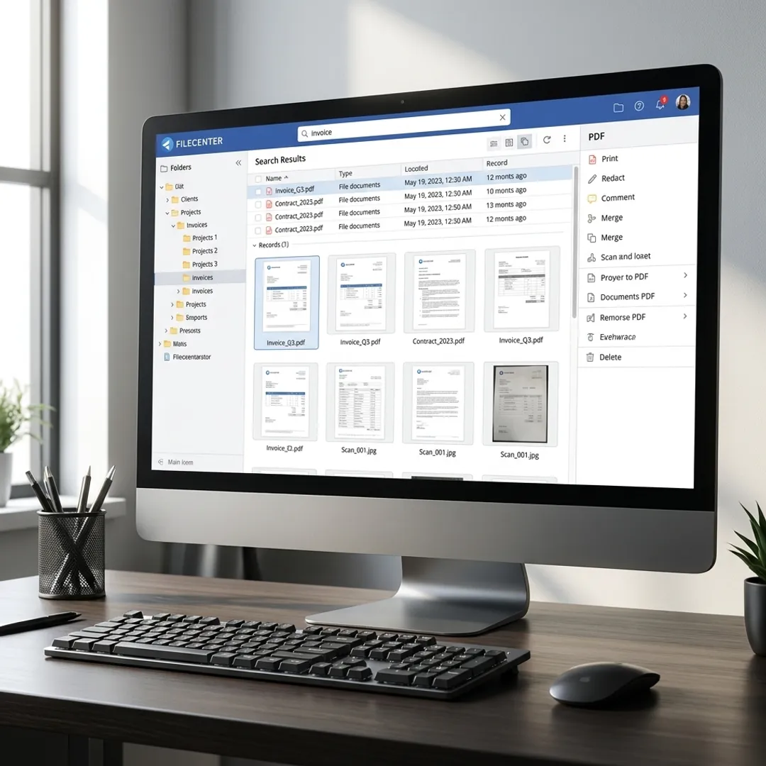 organized digital document management workspace