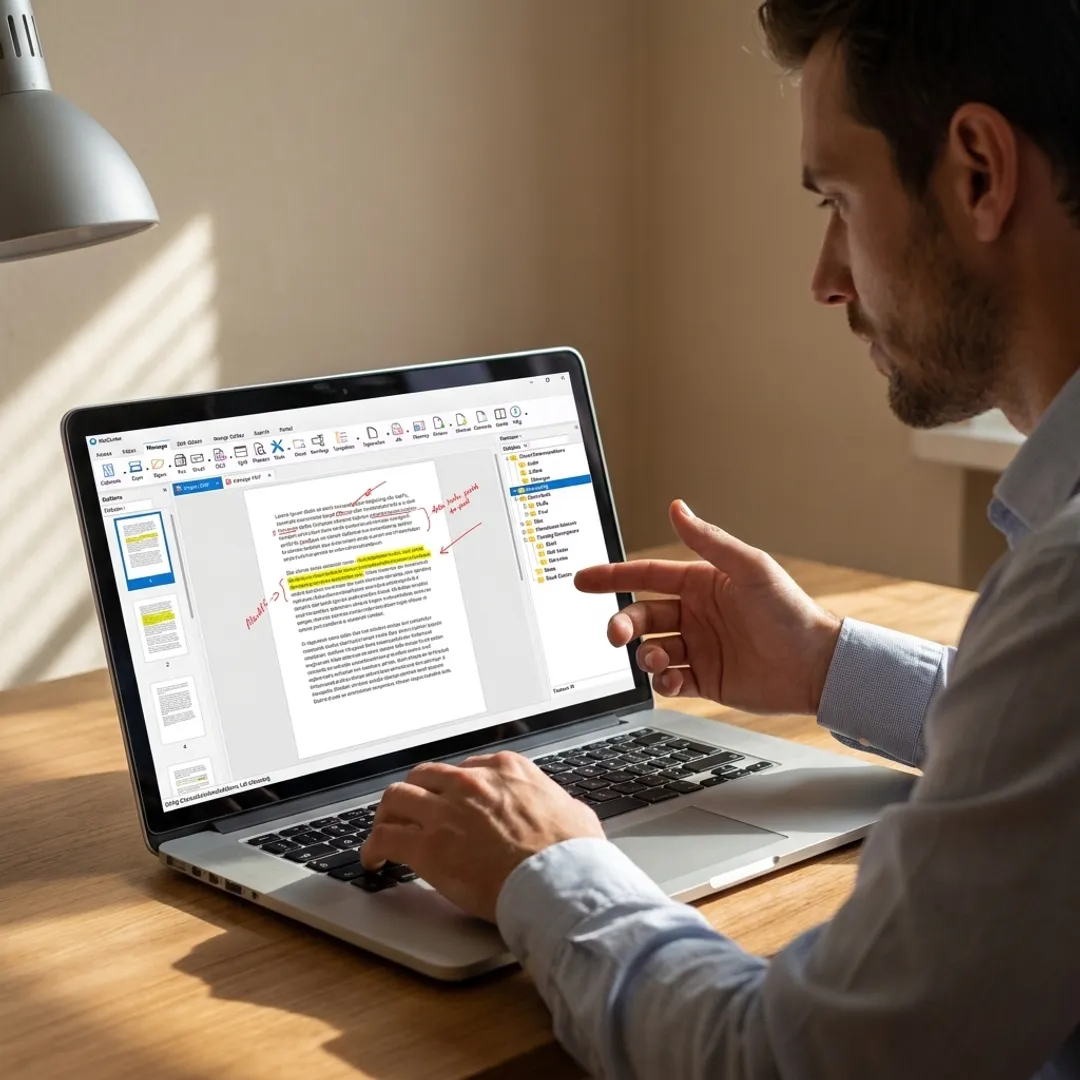 Windows PDF editing and document management workspace