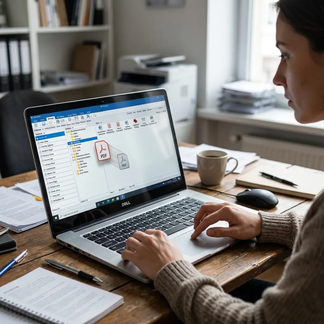 Reordering PDF pages on a laptop