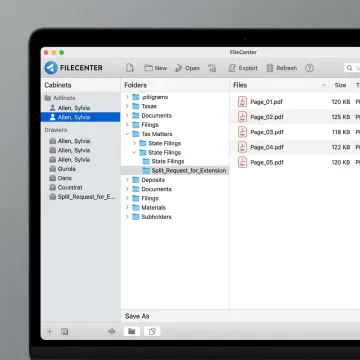 PDF document being split into separate page files