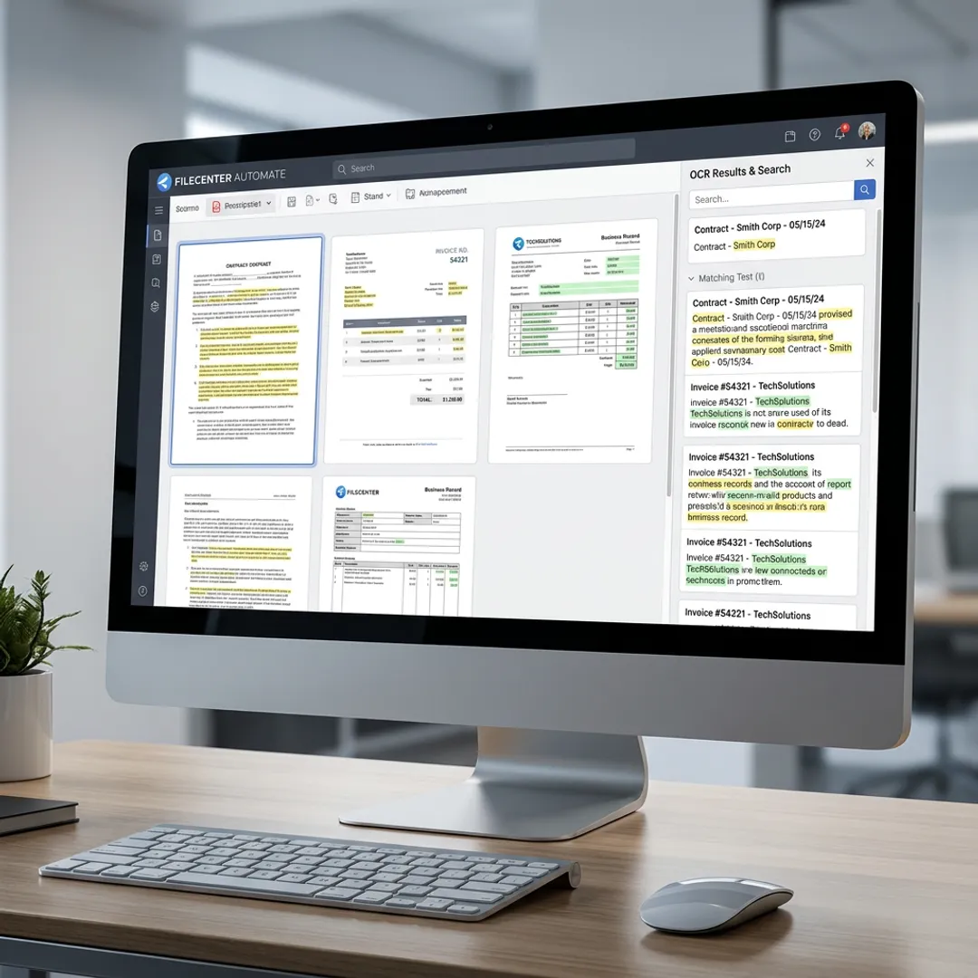 OCR software processing scanned PDF documents
