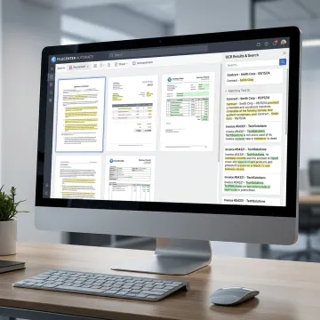 OCR software processing scanned PDF documents