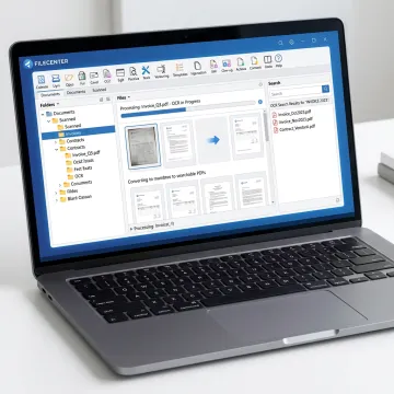 OCR software organizing scanned documents
