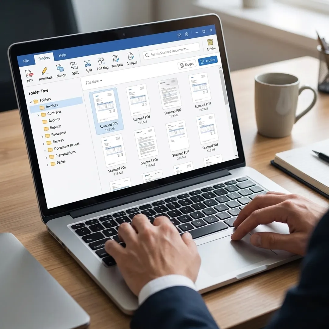 Organized digital document management dashboard