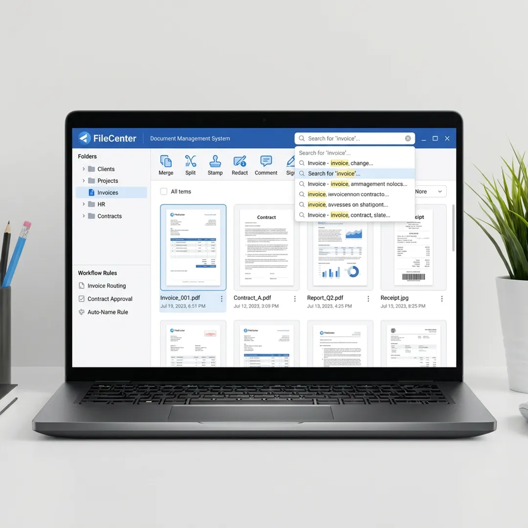 Windows document scanning and filing software