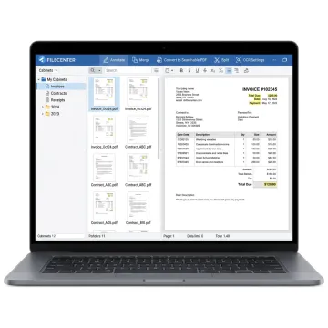 OCR software dashboard for searchable PDFs
