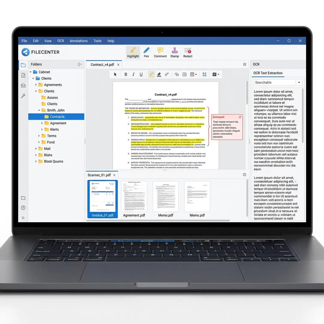 PDF editing and document management workspace