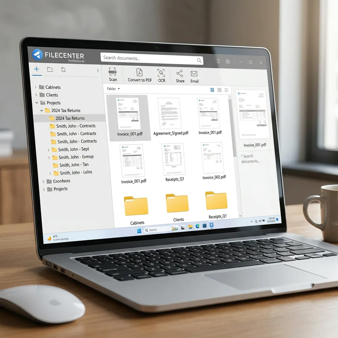 Windows scanning software organizing digital documents