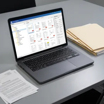 Document management software organizing digital files