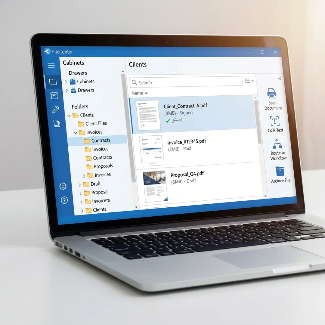 Windows document management dashboard