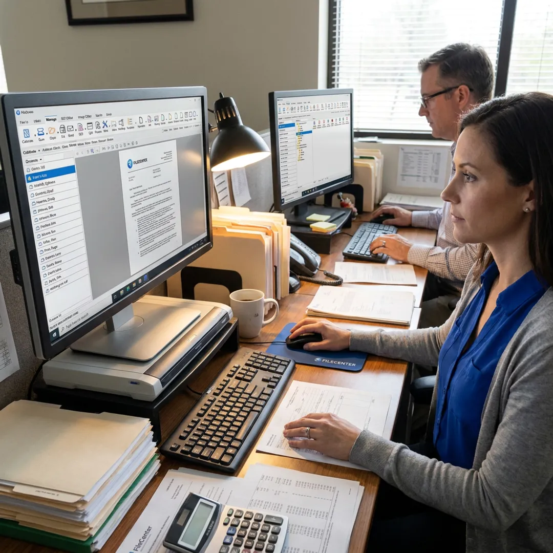 accounting team managing digital documents