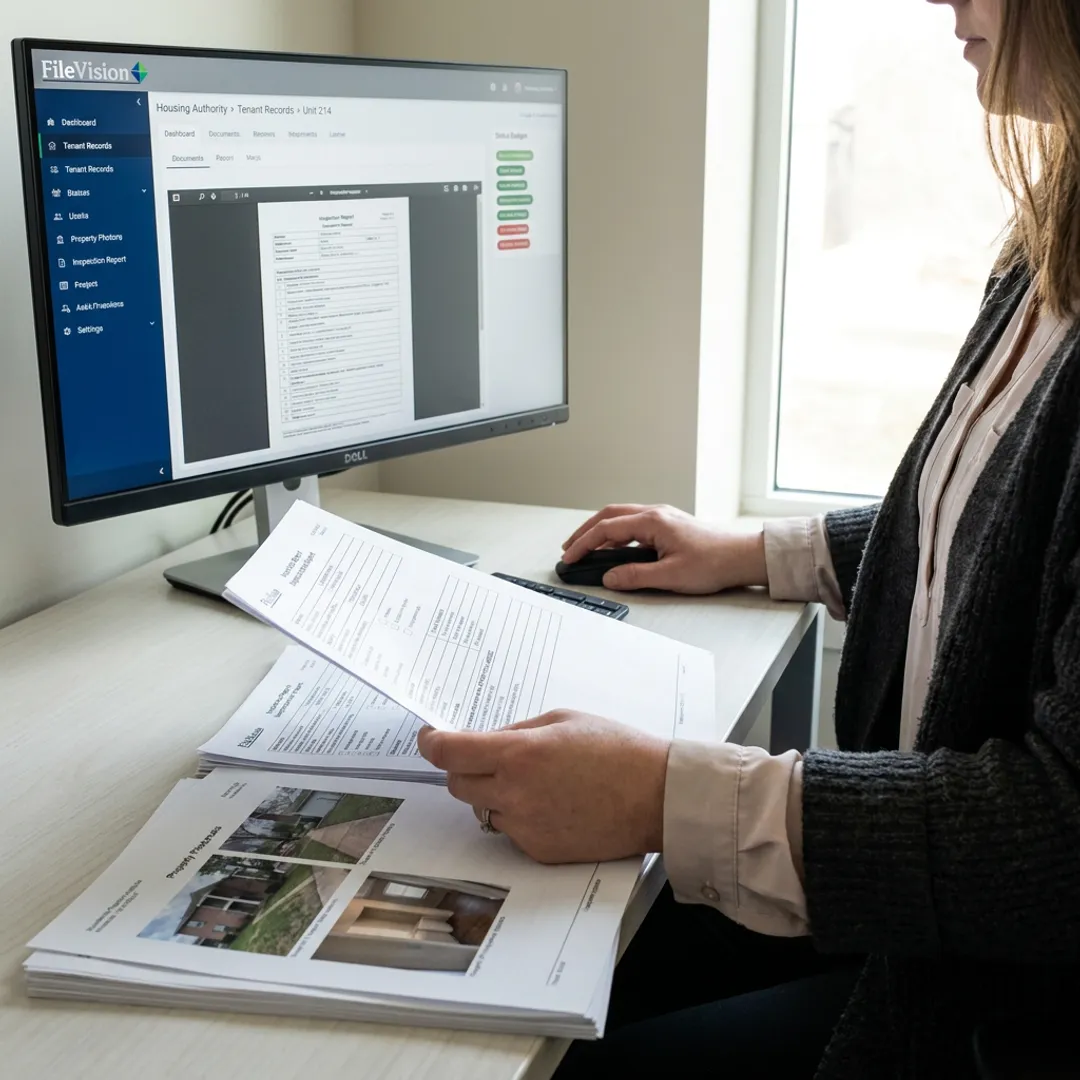 Digital inspection compliance file displayed on screen