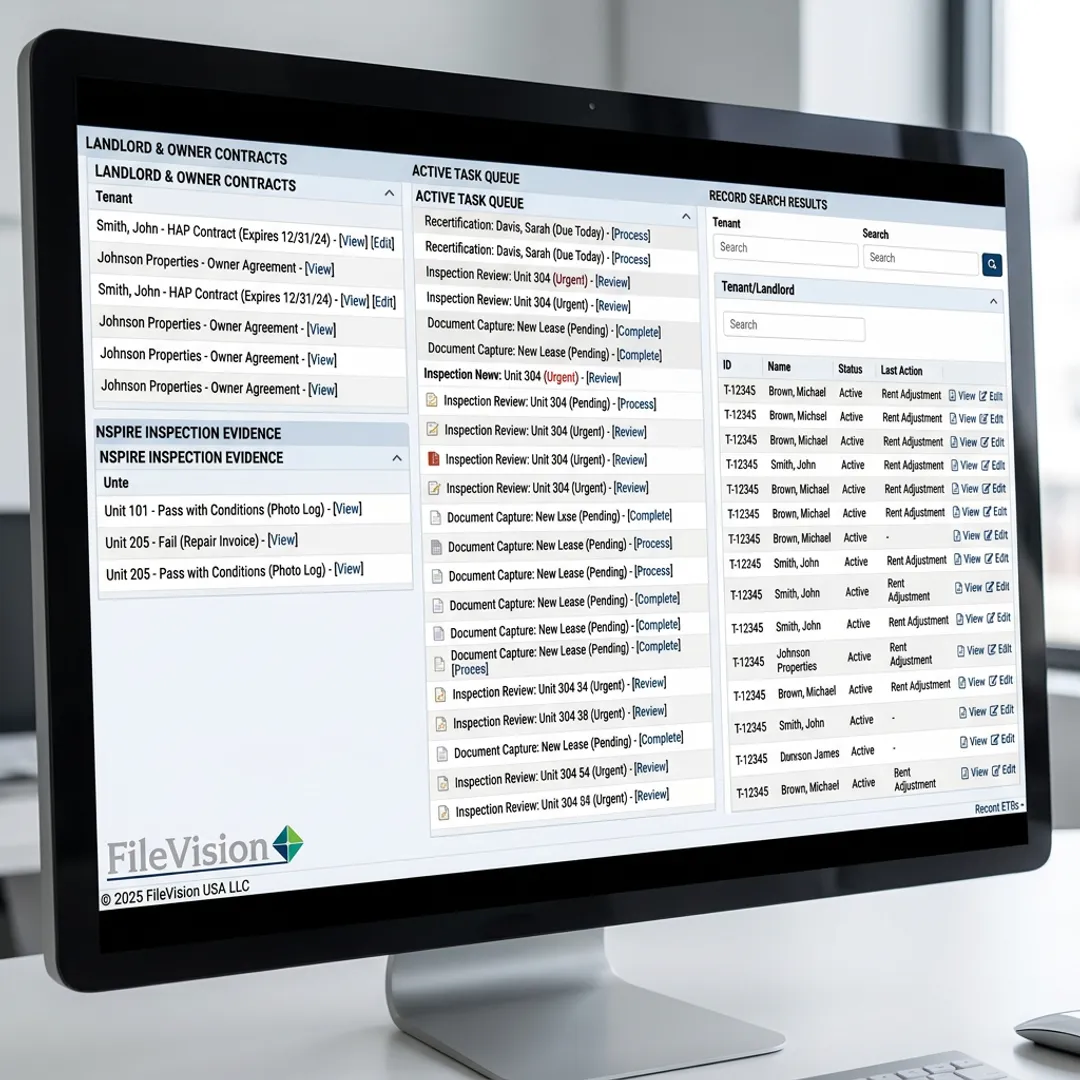Digital landlord and tenant record management workspace