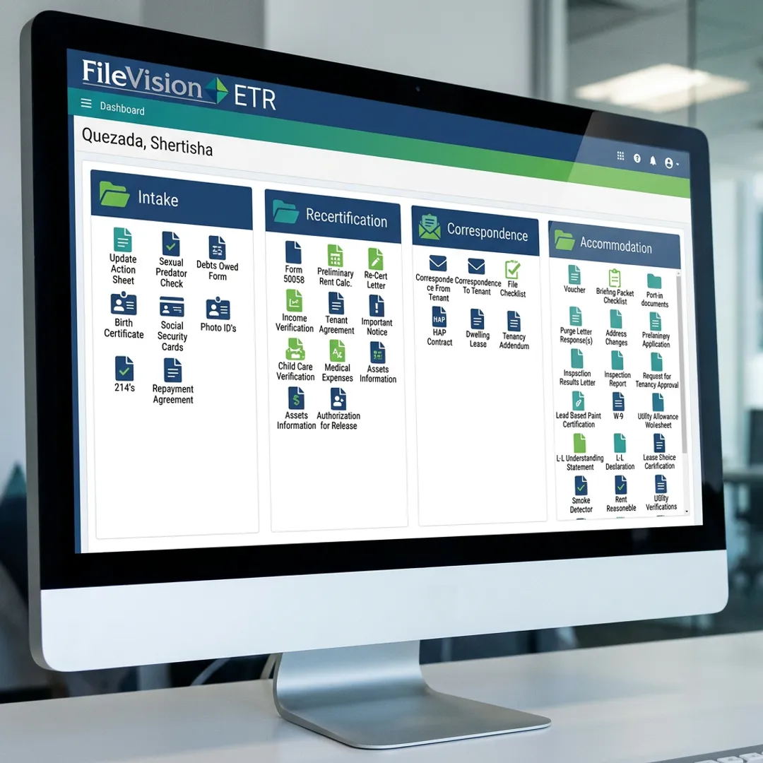 Electronic tenant record organized by housing transaction