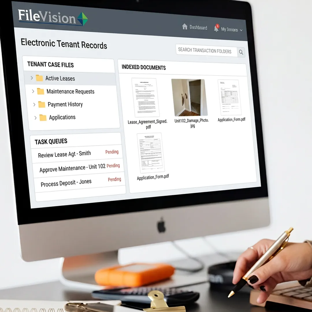 Electronic tenant record workflow dashboard
