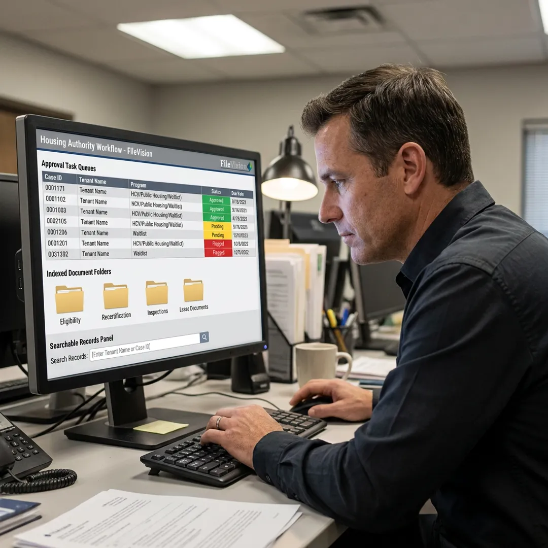 Digital workflow dashboard with approval records