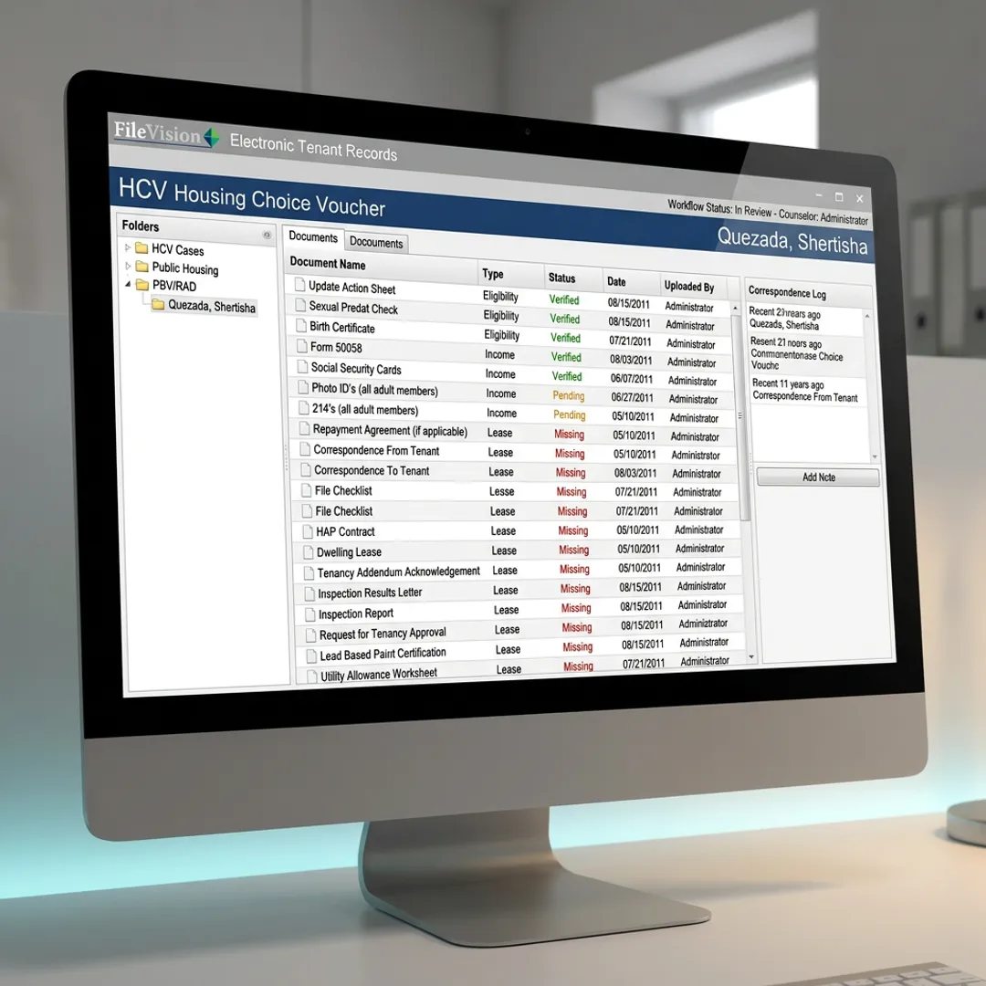 Digital housing records organized by tenant transaction