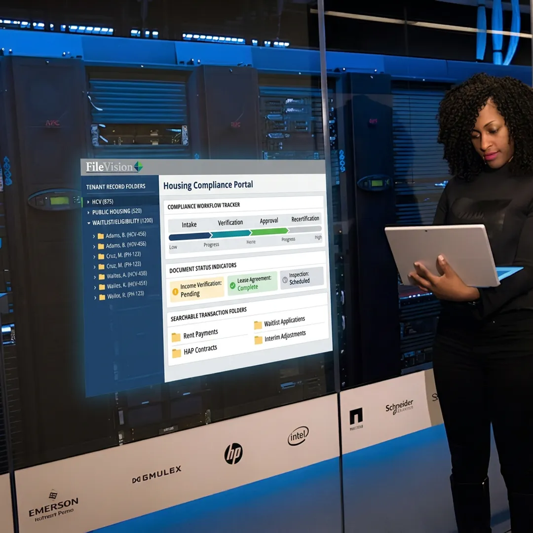 Electronic tenant record dashboard for housing compliance