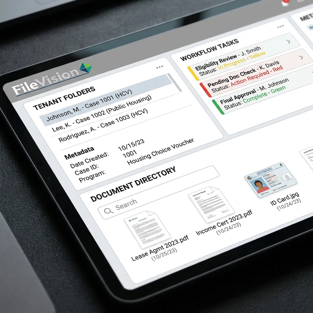Digital tenant file workflow dashboard
