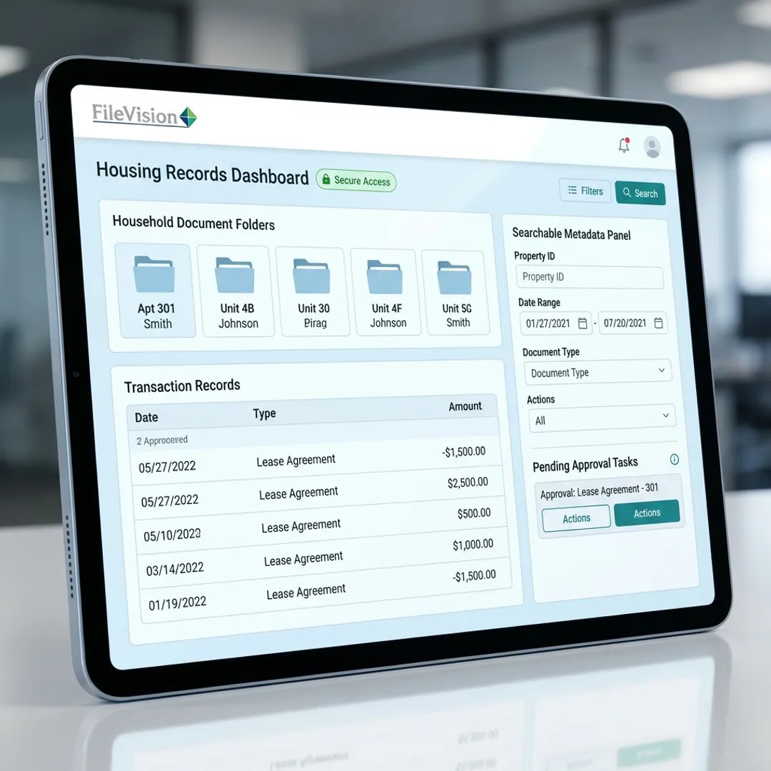 Centralized electronic tenant record dashboard