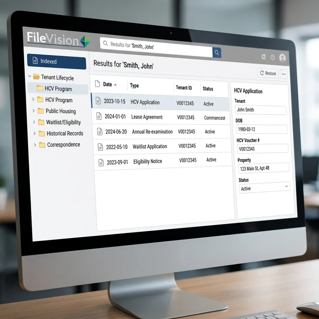 Searchable electronic tenant record interface
