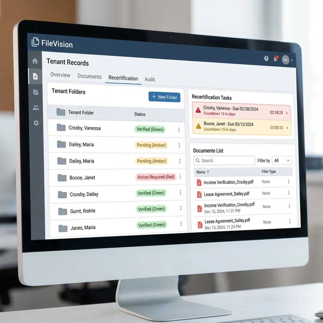 Digital tenant record dashboard for housing compliance