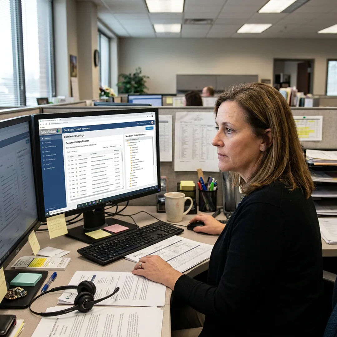 Secure electronic tenant record workflow