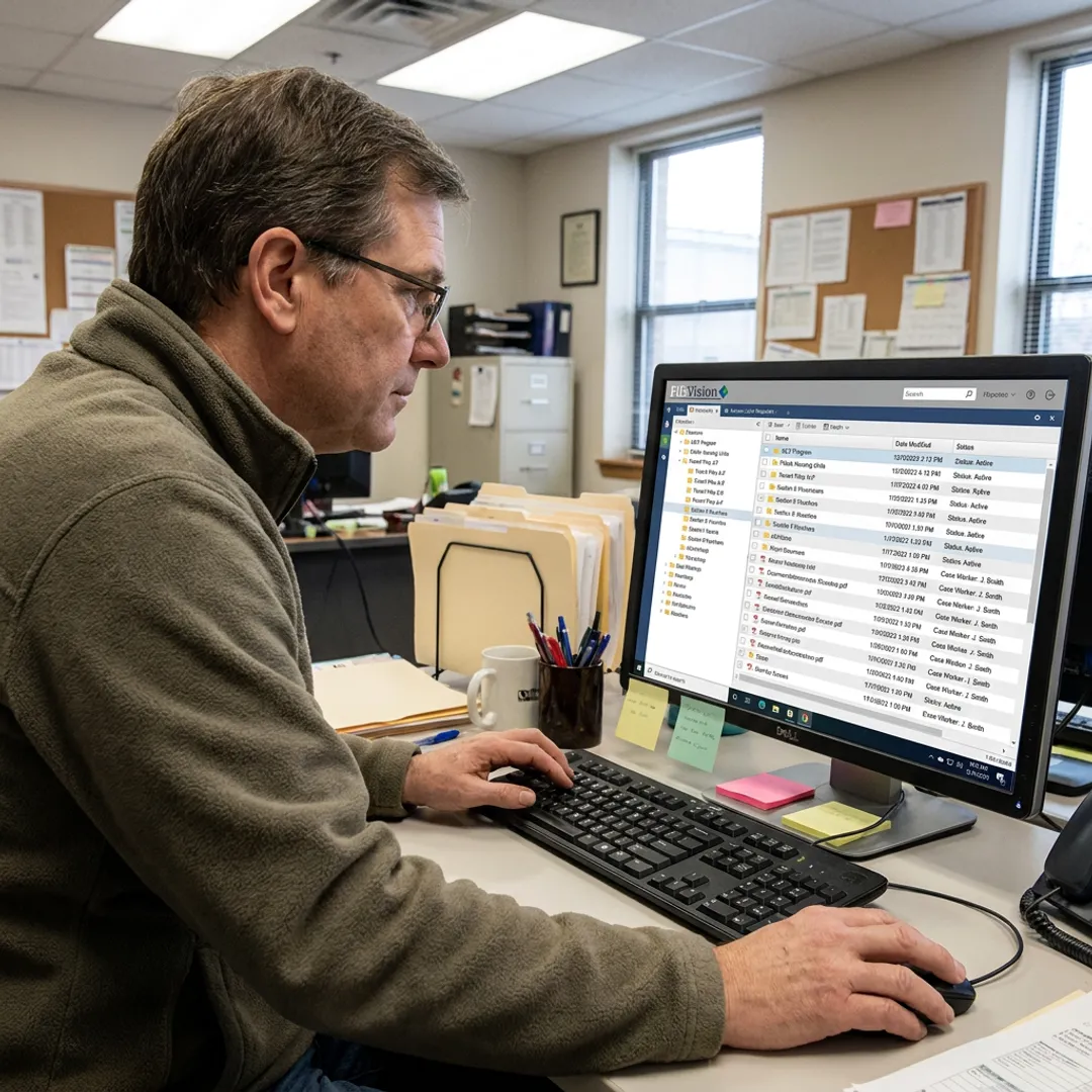 Digital tenant file repository on a computer
