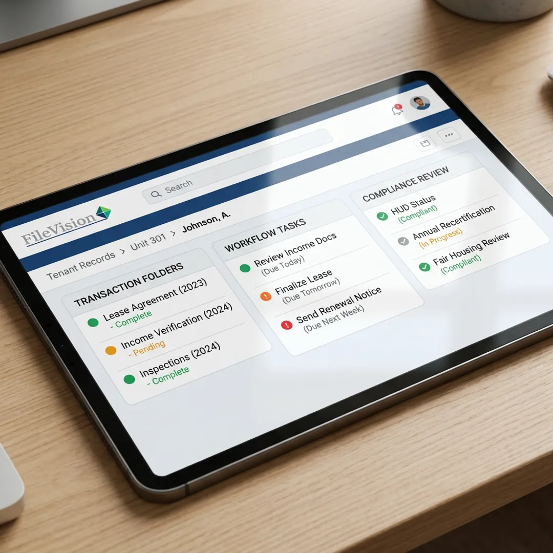 Organized digital housing compliance record dashboard