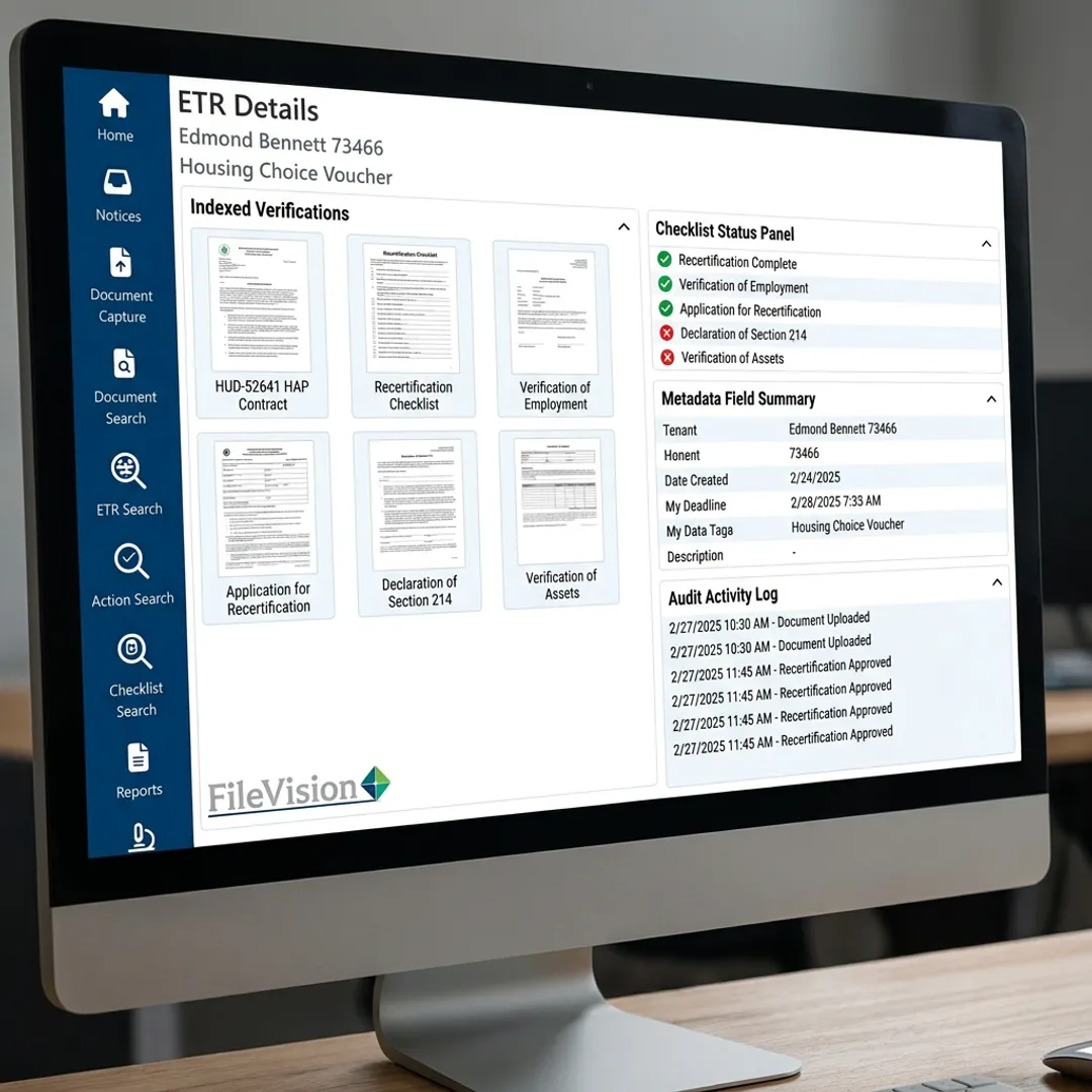 Digital tenant file with indexed verification records