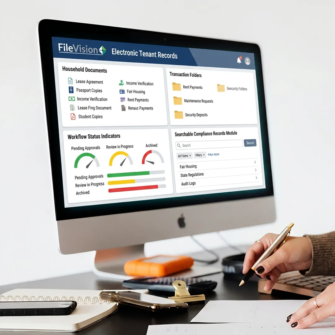 Organized electronic tenant record dashboard