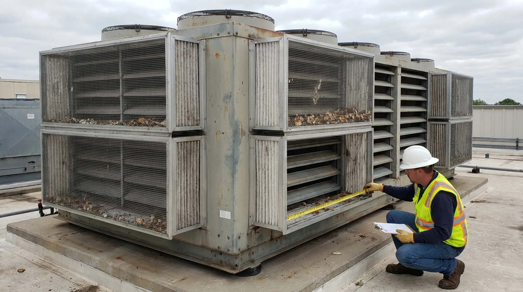 Data Center Filters custom external air-intake filtration system installation