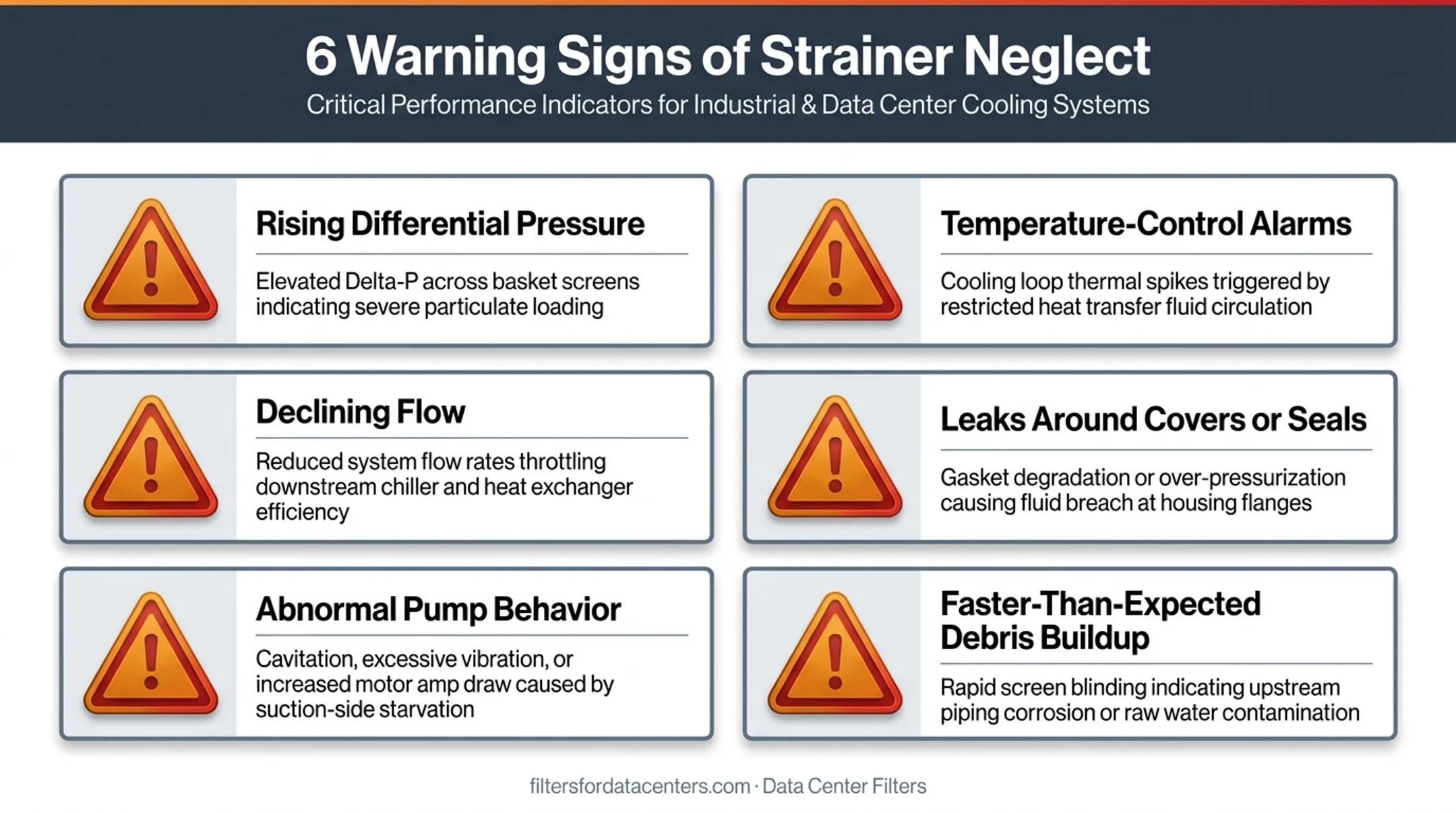 Six warning signs of neglected chilled water strainer maintenance checklist
