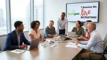 Diverse MedTech professionals collaborating during specialized talent recruitment discussion