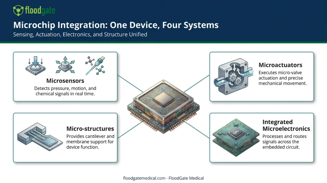 Four core components of a MEMS medical device diagram