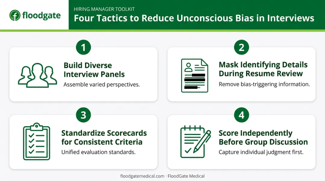 Four unconscious bias reduction tactics for interview hiring managers