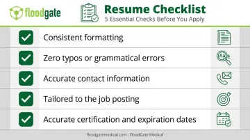 5-point final resume proofreading checklist for medical technologists