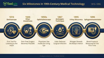 19th century medical breakthroughs timeline from stethoscope to X-ray
